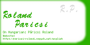 roland paricsi business card
